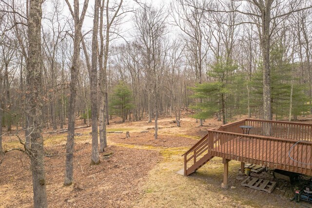 83 Split Rock Dr, Barryville, NY 12719 - view of yard featuring a wooden deck