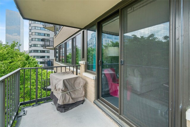 balcony with area for grilling