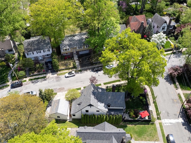 aerial view featuring a residential view