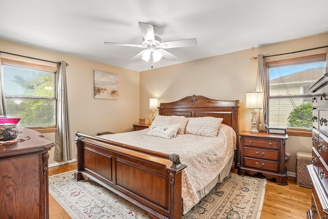 4 Sylvan Rd, White Plains, NY 10605 - bedroom with light wood-type flooring, ceiling fan, and baseboards