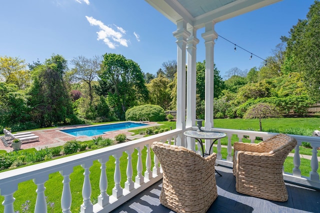 381 W Neck Rd, Lloyd Harbor, NY 11743 - balcony with view of pool area