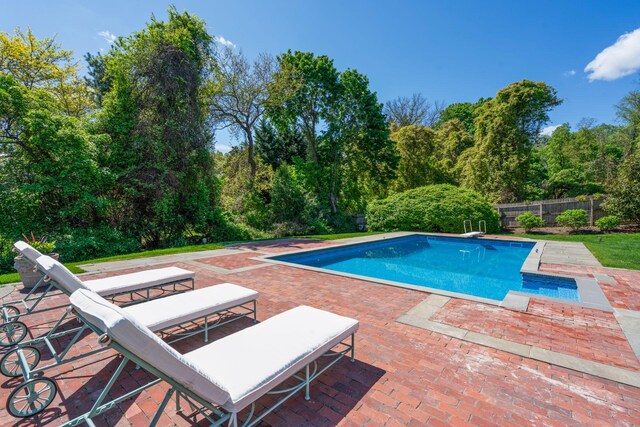 381 W Neck Rd, Lloyd Harbor, NY 11743 - view of pool with a patio, fence, and a diving board