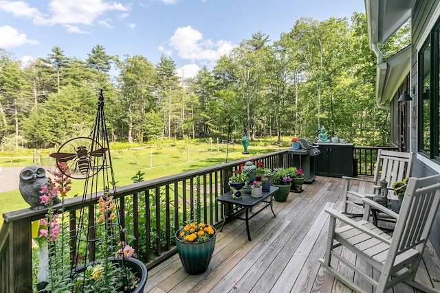 43 Bee Tree Ln, Accord, NY 12404 - wooden terrace featuring a yard