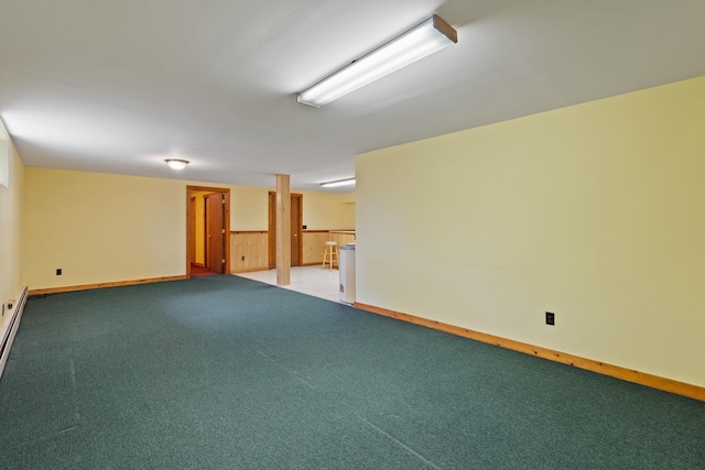 unfurnished room featuring light carpet