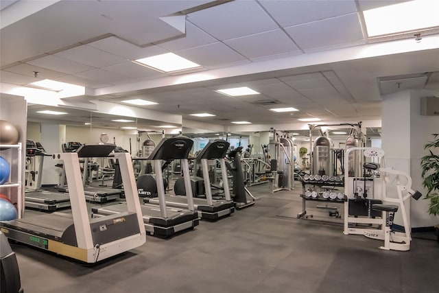 25 Rockledge Ave Unit 601, White Plains, NY 10601 - exercise room with a paneled ceiling