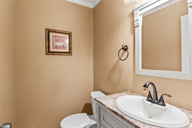 7 E Gate Ln, Setauket, NY 11733 - bathroom with toilet, vanity, and crown molding