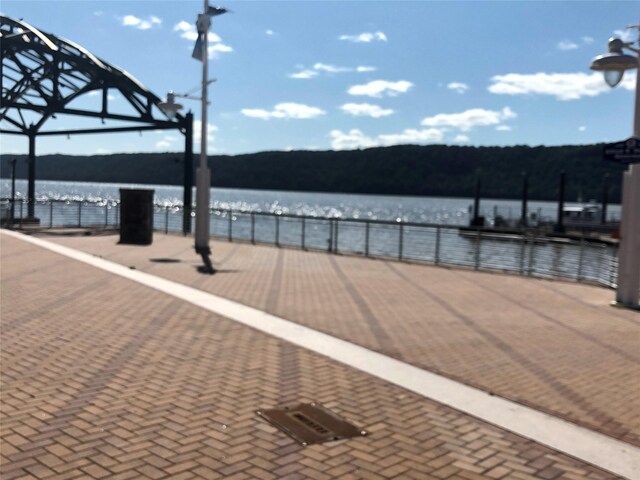 exterior space featuring a water view