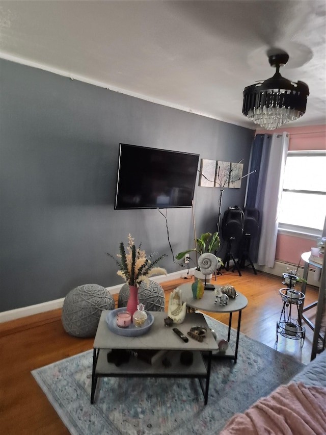 3238 Tenbroeck Ave, Bronx, NY 10469 - living area featuring baseboards and wood finished floors