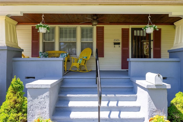 7365 S Broadway, Red Hook, NY 12571 - entrance to property with covered porch and a ceiling fan