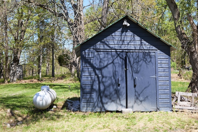 view of shed