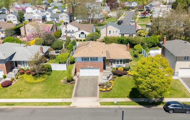 bird's eye view with a residential view