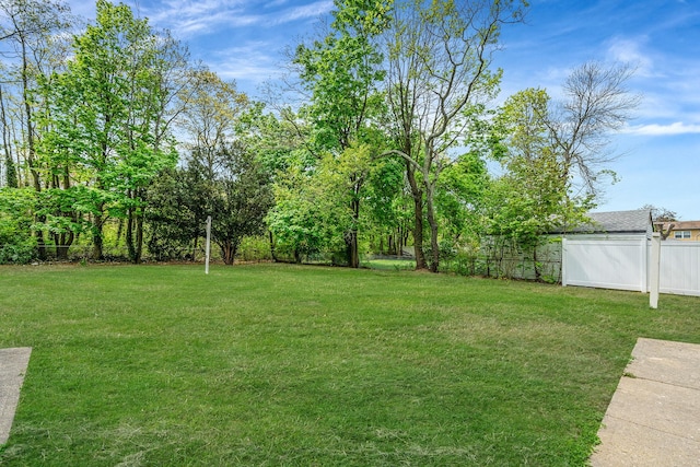 view of yard with fence