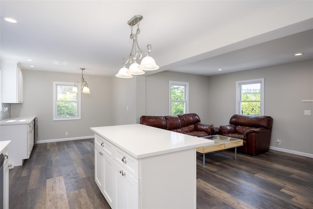 352 Gibbs Pond Rd, Nesconset, NY 11767 - kitchen featuring dark wood finished floors, healthy amount of natural light, light countertops, and recessed lighting