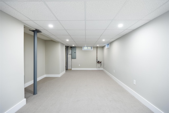 352 Gibbs Pond Rd, Nesconset, NY 11767 - finished basement featuring recessed lighting, light colored carpet, baseboards, and a paneled ceiling