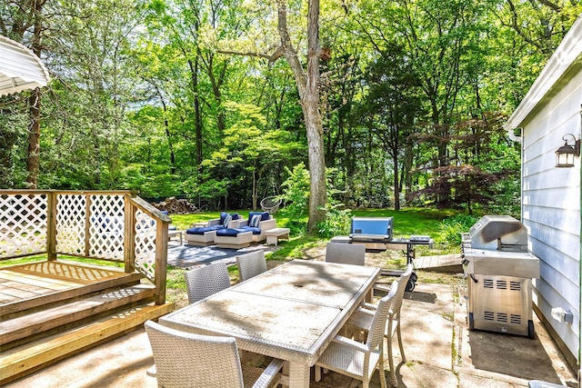 352 Gibbs Pond Rd, Nesconset, NY 11767 - view of patio / terrace with grilling area, outdoor dining space, and an outdoor living space