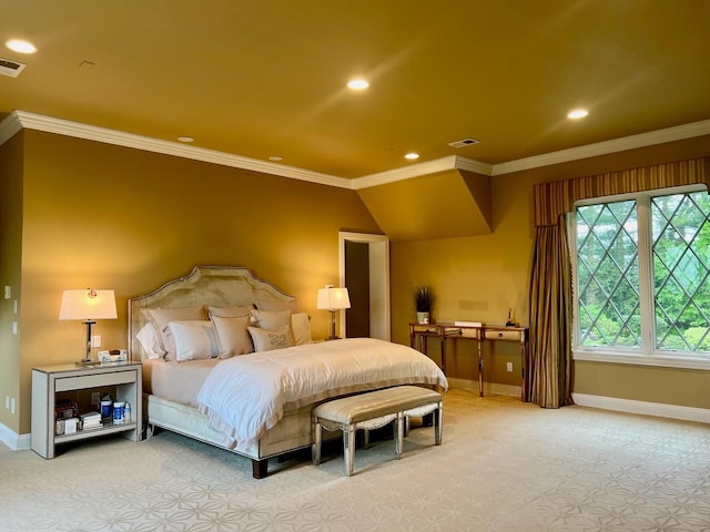 9 Earle Dr, Muttontown, NY 11791 - carpeted bedroom featuring recessed lighting and crown molding