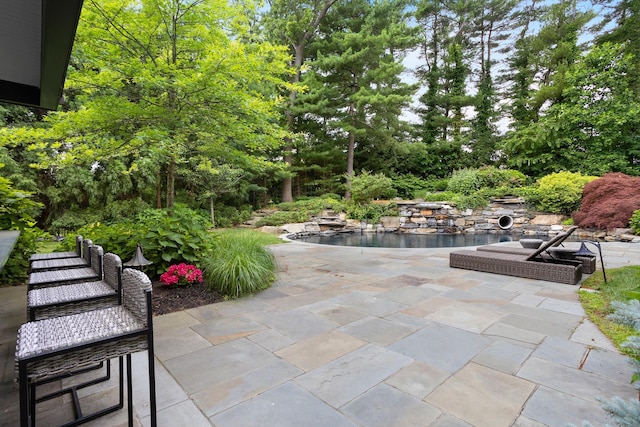 9 Earle Dr, Muttontown, NY 11791 - view of patio / terrace with view of wooded area