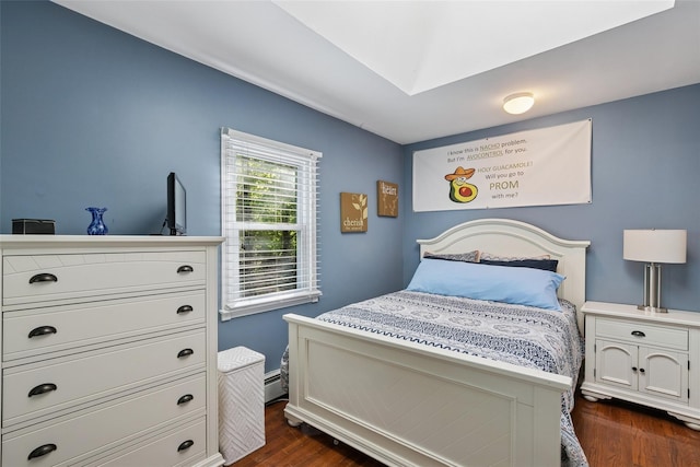 22 Washington Dr, Centerport, NY 11721 - bedroom with dark wood-style floors and baseboard heating