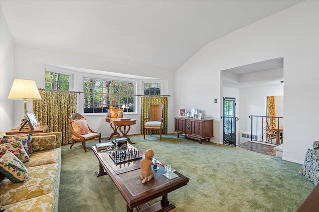 2 Yorktown Rd, Dix Hills, NY 11746 - carpeted living room featuring lofted ceiling and a wealth of natural light