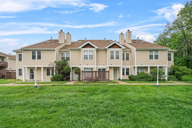 2816 Whispering Hls, Chester, NY 10918 - view of front of property with a chimney, a front yard, and roof with shingles