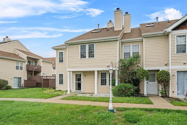 2816 Whispering Hls, Chester, NY 10918 - rear view of property featuring a lawn and a chimney