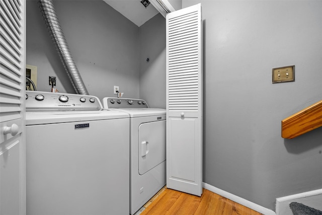 2816 Whispering Hls, Chester, NY 10918 - laundry area with washing machine and dryer, light wood-type flooring, and baseboards