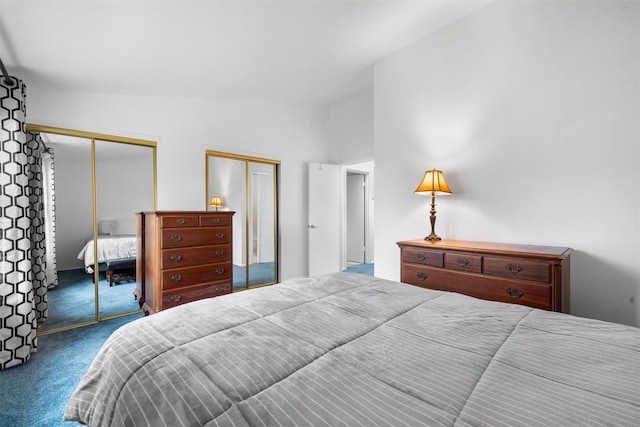 2816 Whispering Hls, Chester, NY 10918 - bedroom with multiple closets, lofted ceiling, and carpet floors