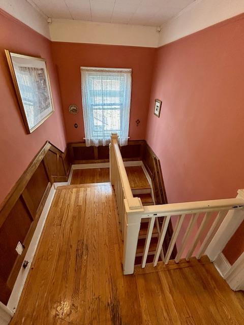 43-51 166th St, Flushing, NY 11358 - stairway featuring wood finished floors