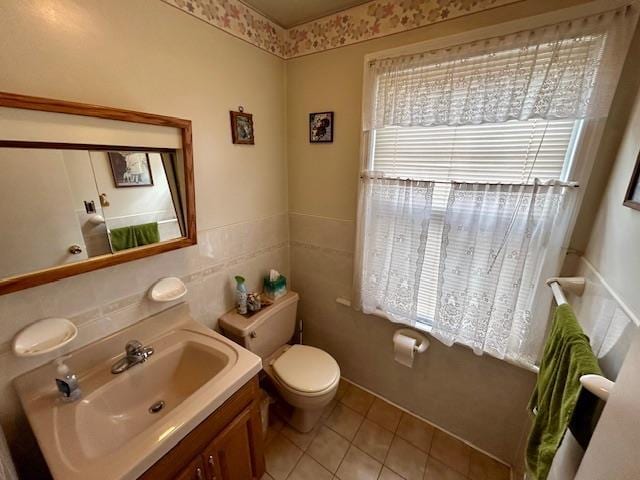 43-51 166th St, Flushing, NY 11358 - bathroom with vanity, tile patterned flooring, and toilet