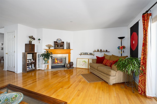 412 Crystal Hill Ln, Poughkeepsie, NY 12603 - living room with a fireplace with flush hearth and hardwood / wood-style flooring