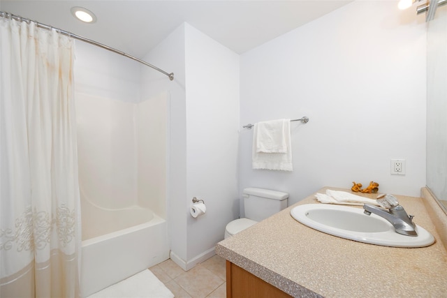 412 Crystal Hill Ln, Poughkeepsie, NY 12603 - full bath featuring toilet, tile patterned floors, shower / tub combo with curtain, and vanity