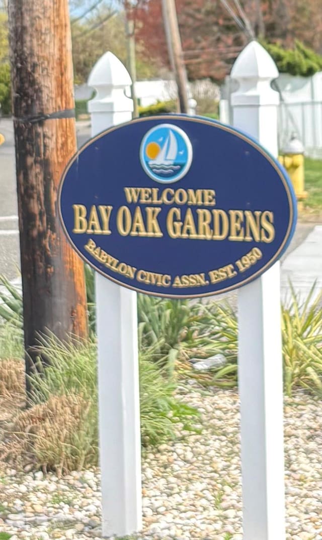 view of community sign