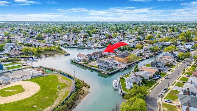 3452 Ocean Ave, Oceanside, NY 11572 - aerial view of residential area with a nearby body of water