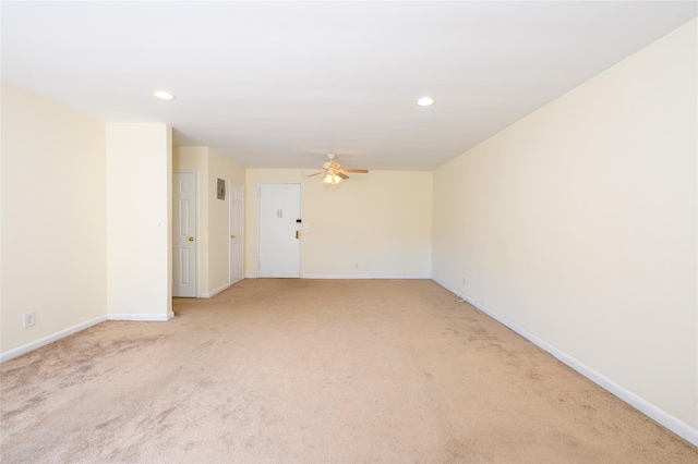 4 Sadore Ln Unit 3M, Yonkers, NY 10710 - spare room featuring ceiling fan, light carpet, baseboards, and recessed lighting