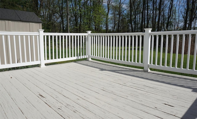 10 Aspinwall Rd, Red Hook, NY 12571 - wooden deck with an outdoor structure and a storage unit