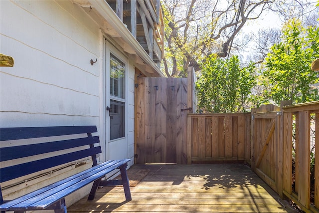 deck with a gate