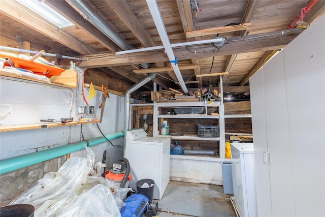 below grade area with washer / clothes dryer