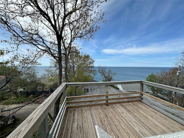 31 Bch Hill Dr, Baiting Hollow, NY 11933 - wooden terrace featuring a water view