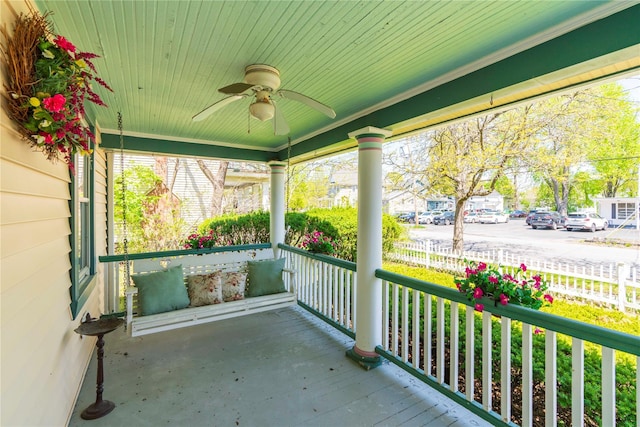 44 Jackson St, Fishkill, NY 12524 - view of patio with covered porch and a ceiling fan