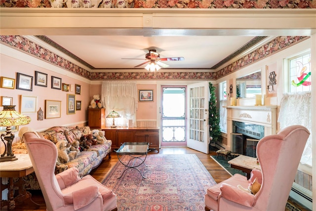 44 Jackson St, Fishkill, NY 12524 - living room featuring a ceiling fan, a healthy amount of sunlight, and wood finished floors
