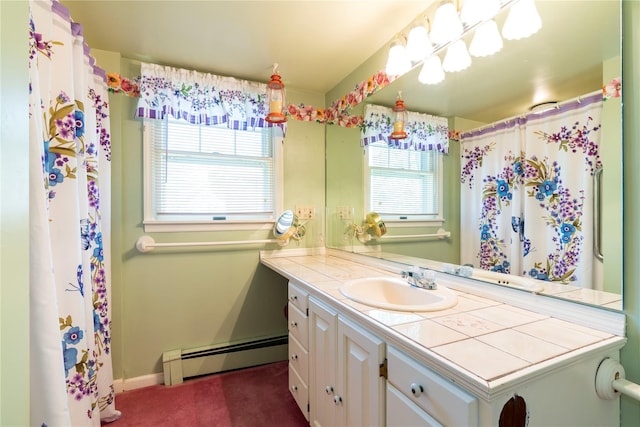 44 Jackson St, Fishkill, NY 12524 - bathroom featuring vanity, baseboards, and baseboard heating