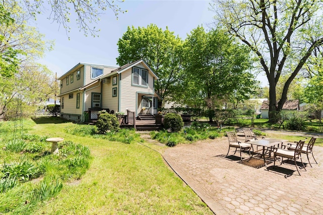 44 Jackson St, Fishkill, NY 12524 - view of yard featuring a wooden deck
