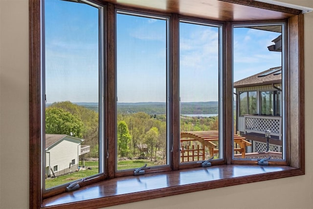 room details featuring a water view