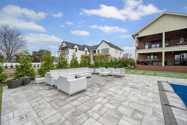 view of patio with an outdoor living space