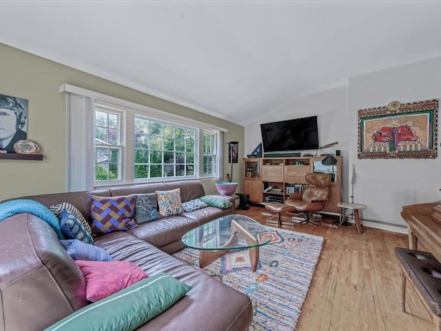 9 Cresthill Pl, Smithtown, NY 11787 - living area featuring vaulted ceiling and wood finished floors