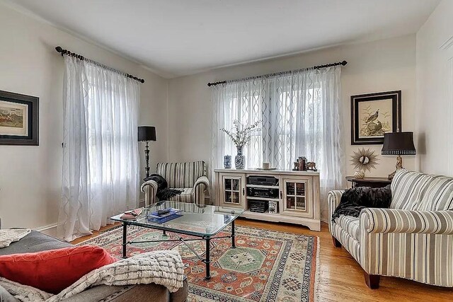 living area featuring wood finished floors