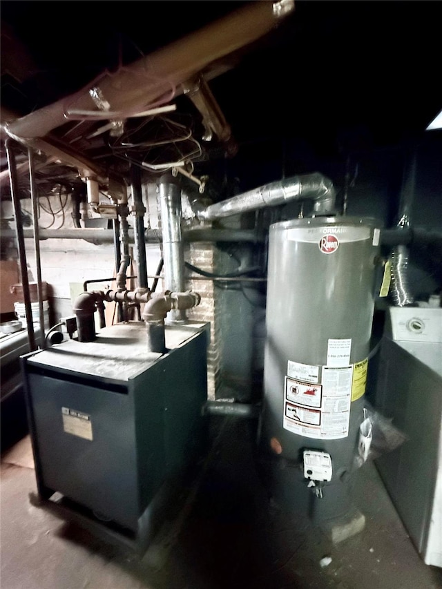 utilities featuring a heating unit and water heater