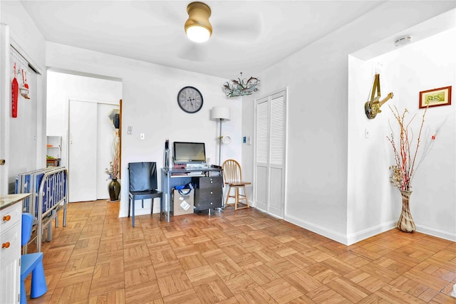 office area with baseboards