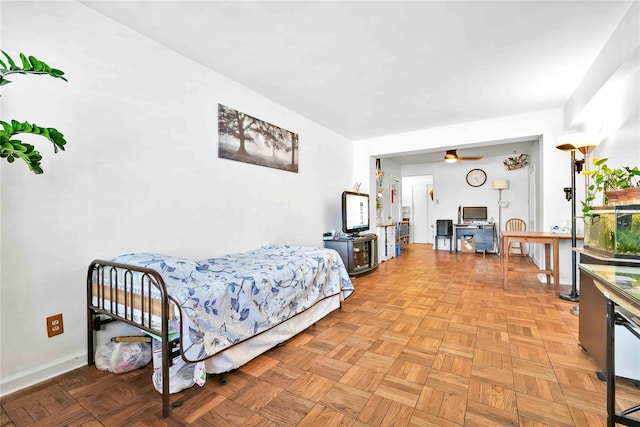 bedroom with baseboards