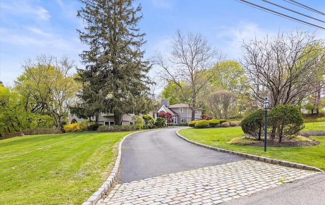 view of road with curbs